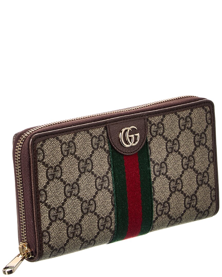 Gucci Gucci Ophidia Gg Supreme Canvas & Leather Zip Around Wallet
