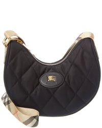 Burberry Burberry Horseshoe Quilted Canvas Hobo Bag