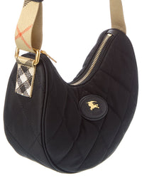Burberry Burberry Horseshoe Quilted Canvas Hobo Bag