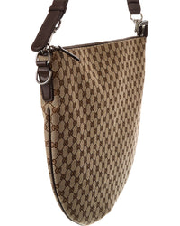 Gucci B Large Gg Canvas & Leather Shoulder Bag