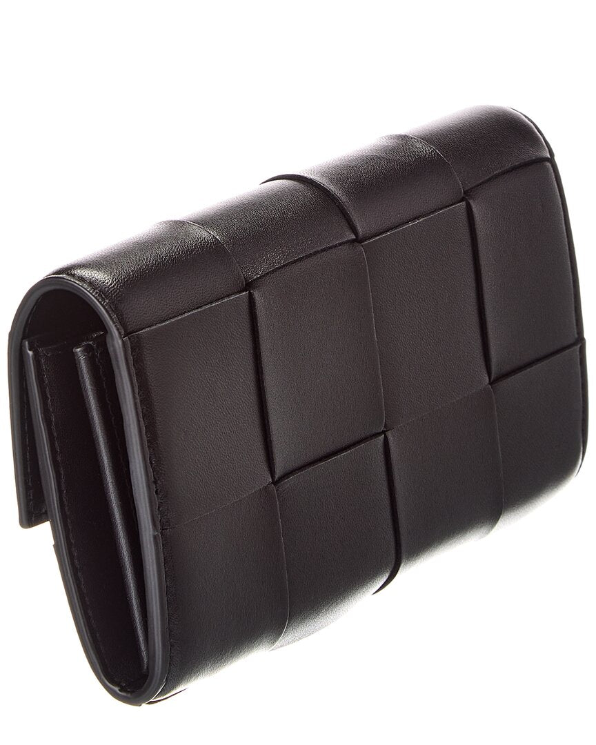 Bottega Veneta Intrecciato Leather Flap Wallet