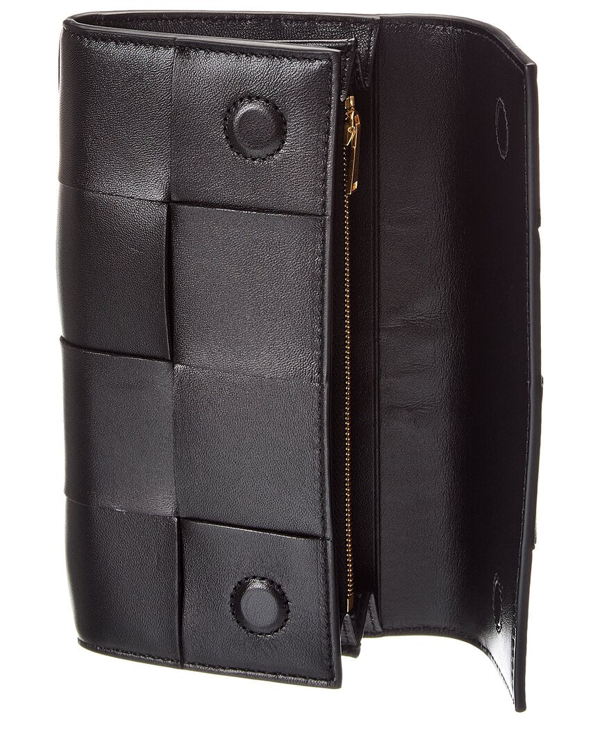Bottega Veneta Intrecciato Leather Flap Wallet