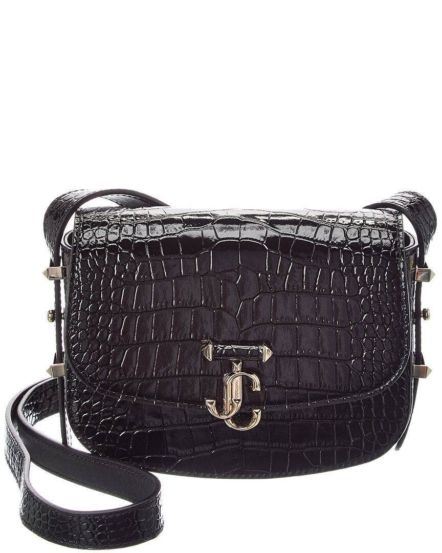 Jimmy Choo Jimmy Choo Croc-Embossed Leather Crossbody