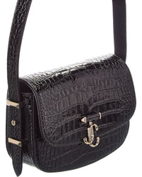 Jimmy Choo Jimmy Choo Croc-Embossed Leather Crossbody