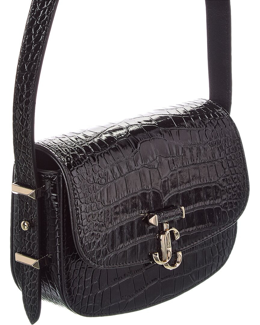 Jimmy Choo Jimmy Choo Croc-Embossed Leather Crossbody