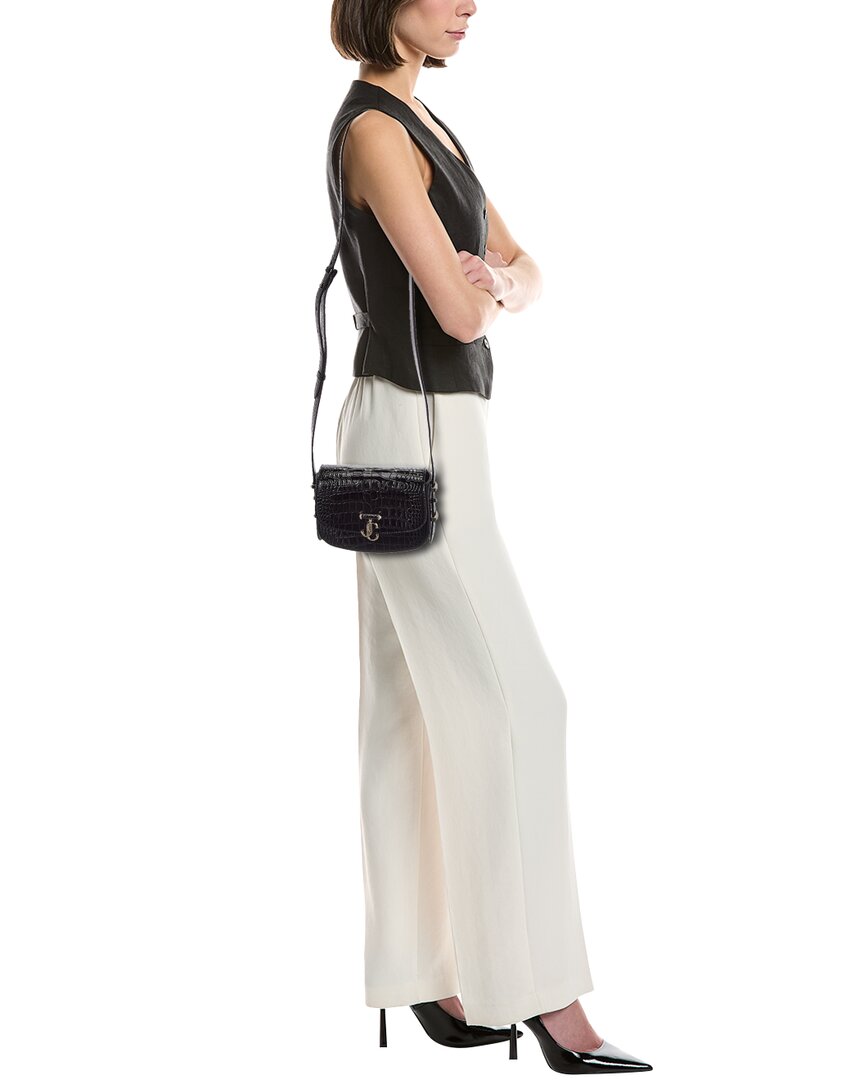 Jimmy Choo Jimmy Choo Croc-Embossed Leather Crossbody