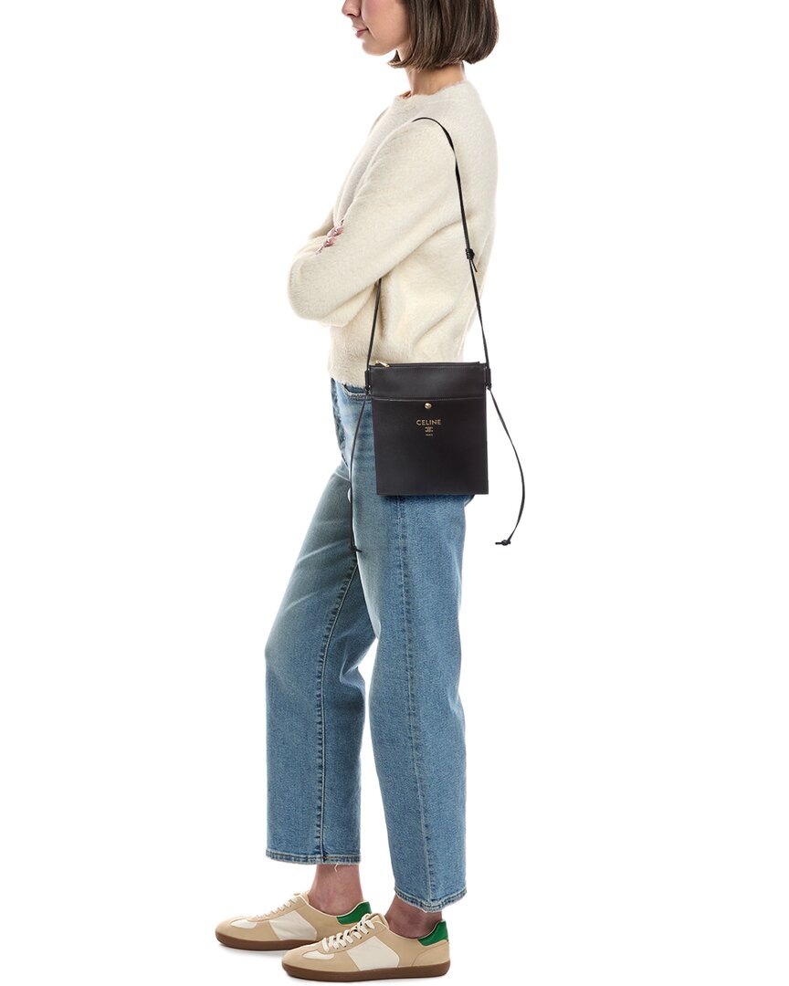 CELINE Celine Logo Leather Crossbody