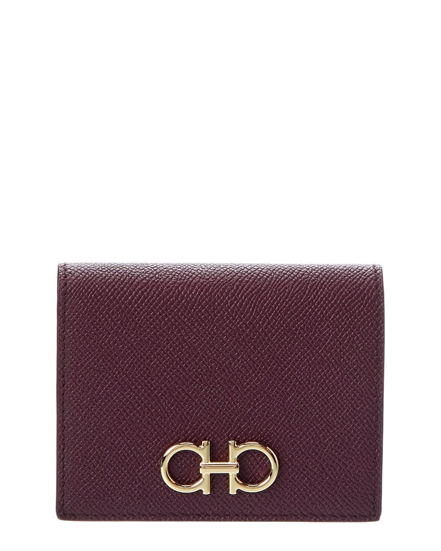 Ferragamo Ferragamo Gancini Leather Card Case