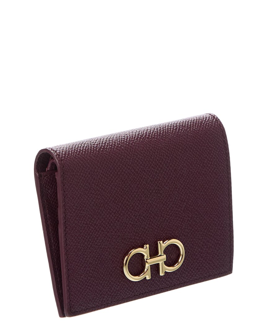 Ferragamo Ferragamo Gancini Leather Card Case