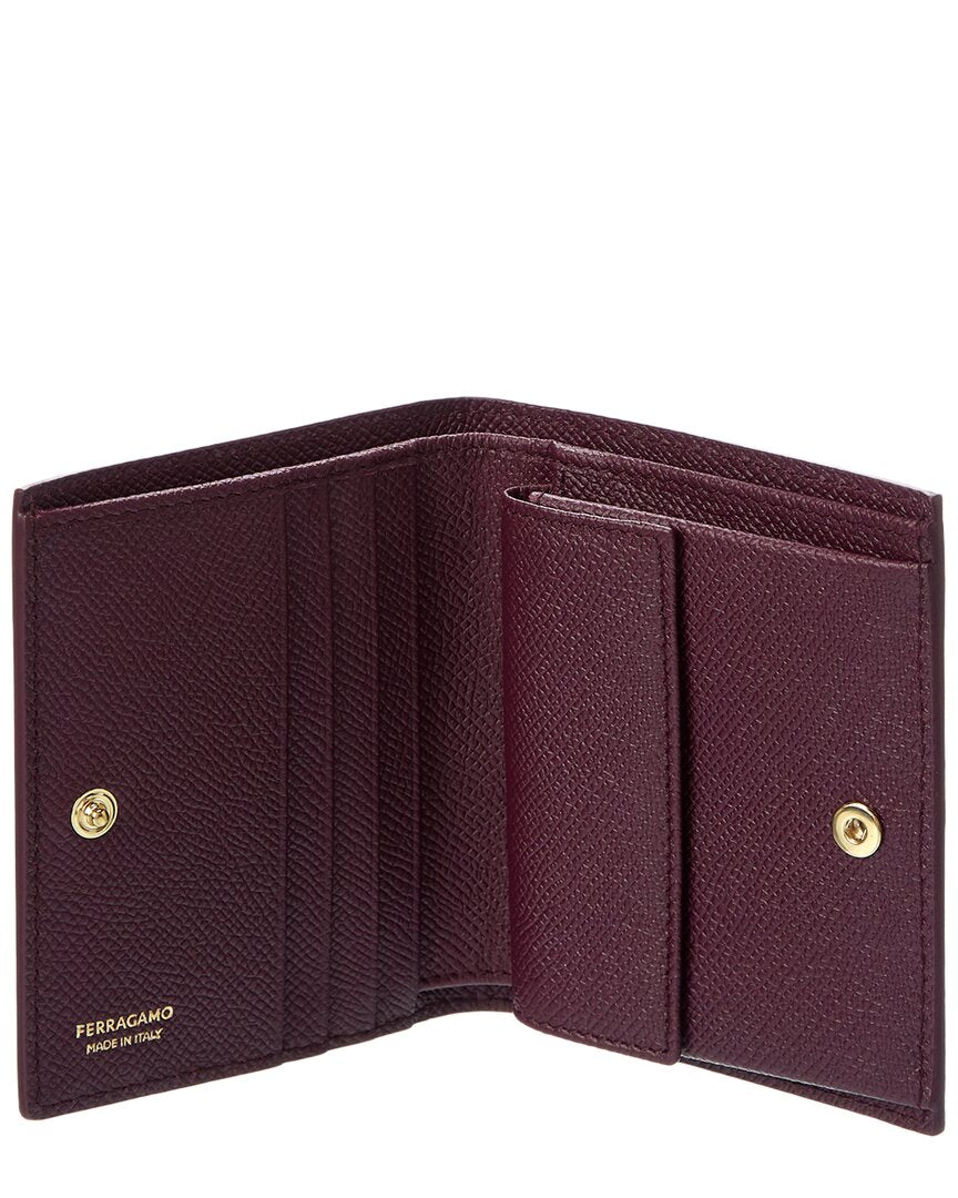 Ferragamo Ferragamo Gancini Leather Card Case