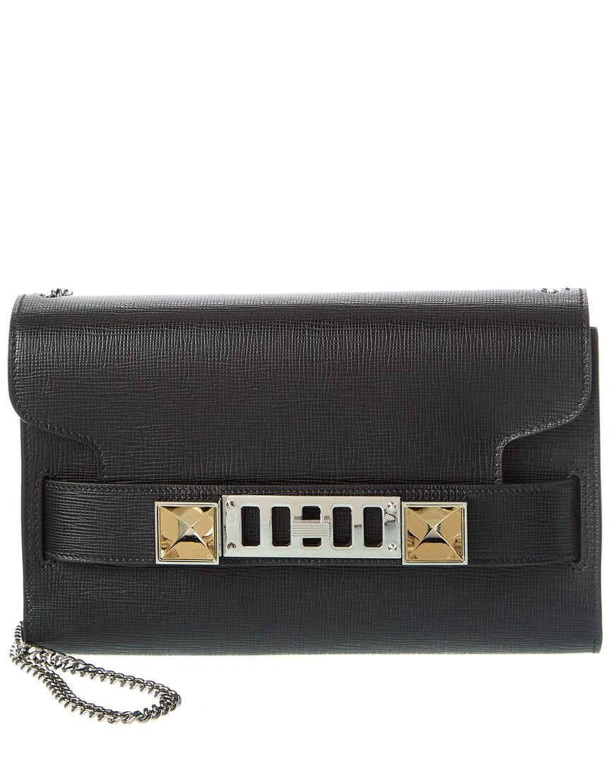 Proenza Schouler Ps11 Chain Leather Clutch Black ONE SIZE