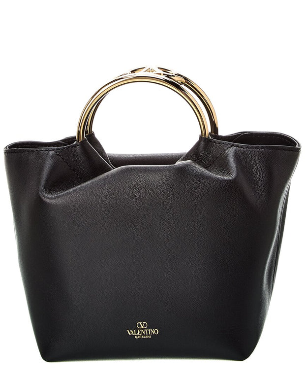 Valentino Vlogo Leather Bucket Bag