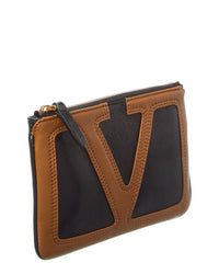 Valentino Vlogo Signature Leather Pouch