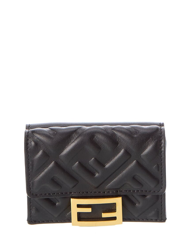Fendi Micro Trifold Leather Wallet