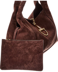 Gucci Softbit Maxi Suede Shoulder Bag