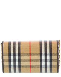 Burberry Burberry Highlands Check E-Canvas & Leather Wallet On Chain