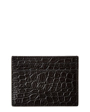 Saint Laurent Croc-Embossed Leather Card Case