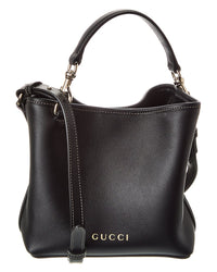 Gucci Gg Mini Emblem Leather Bucket Bag