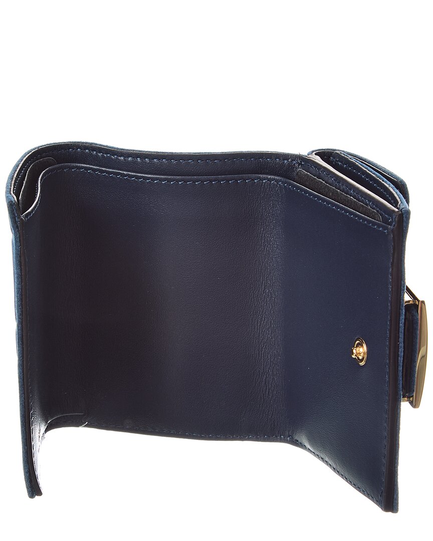 FENDI Fendi Micro Trifold Flocked Denim Wallet