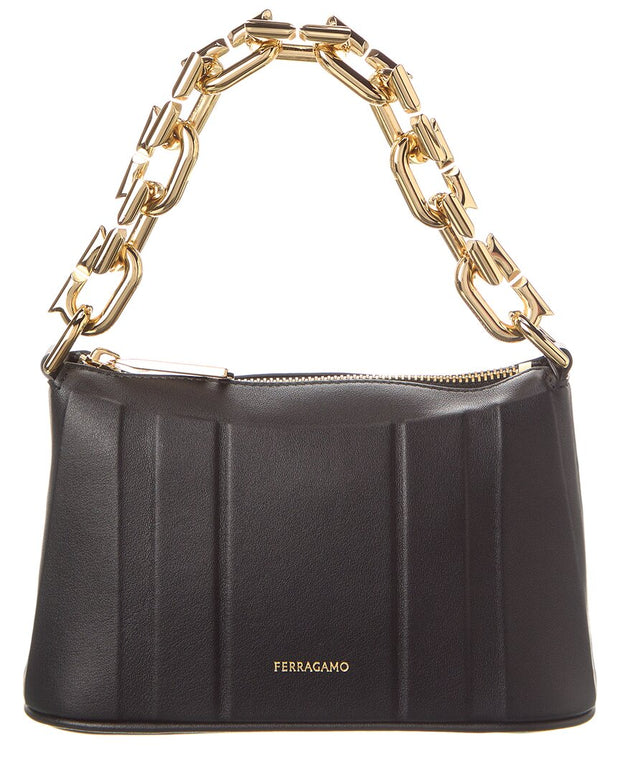 Ferragamo New Gancini Chain Leather Mini Bag