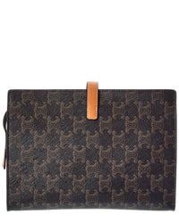 CELINE Celine Small Note Book Triomphe Canvas & Leather Crossbody
