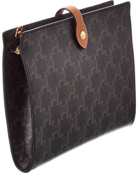 CELINE Celine Small Note Book Triomphe Canvas & Leather Crossbody