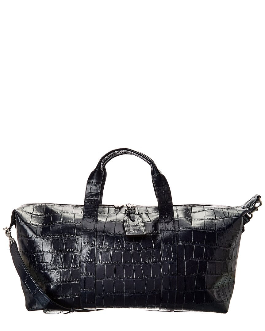 Mulberry Mulberry Heritage Medium Clipper Matte Croc-Embossed Leather Duffel Bag