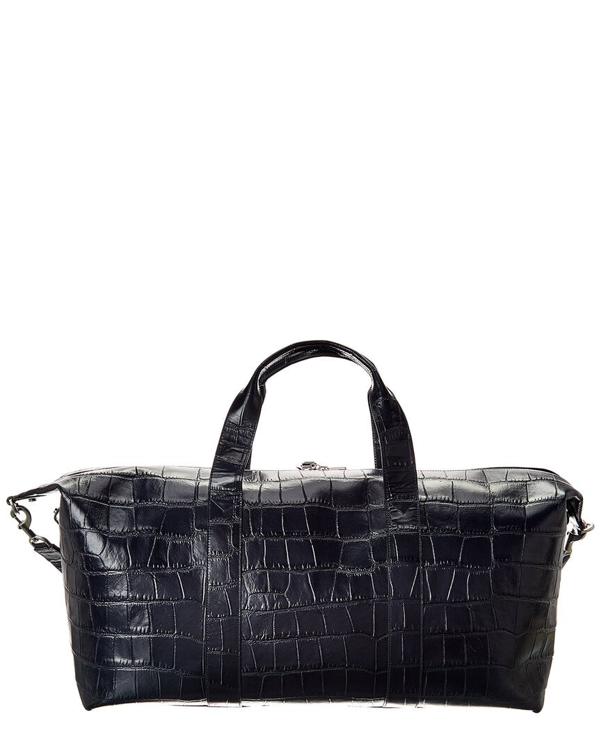 Mulberry Mulberry Heritage Medium Clipper Matte Croc-Embossed Leather Duffel Bag
