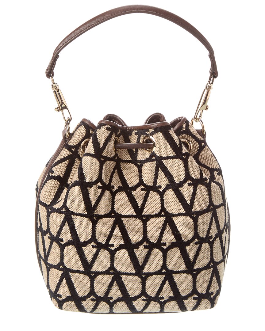 【VALENTINO】TOILE ICONOGRAPHE BUCKET BAG Valentino Vlogo Toile Iconographe Canvas & Leather Bucket
