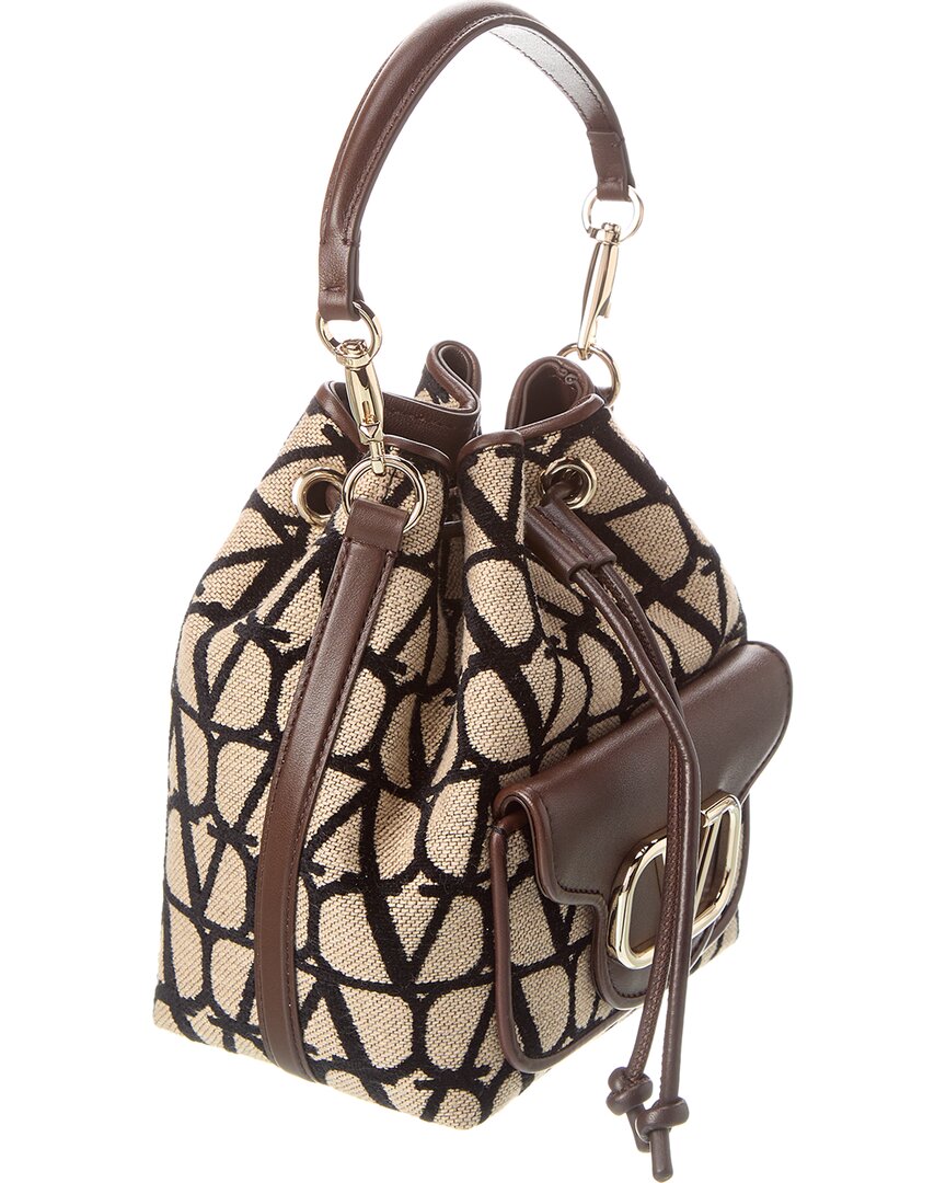【VALENTINO】TOILE ICONOGRAPHE BUCKET BAG Valentino Vlogo Toile Iconographe Canvas & Leather Bucket