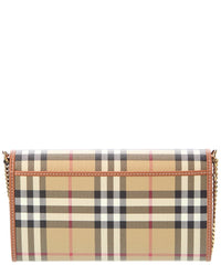 Burberry Check E-Canvas & Leather Wallet On Chain