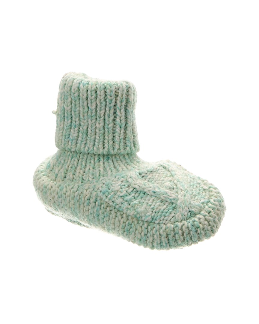 Janie And Jack Baby Cable Knit Sweater Bootie Green