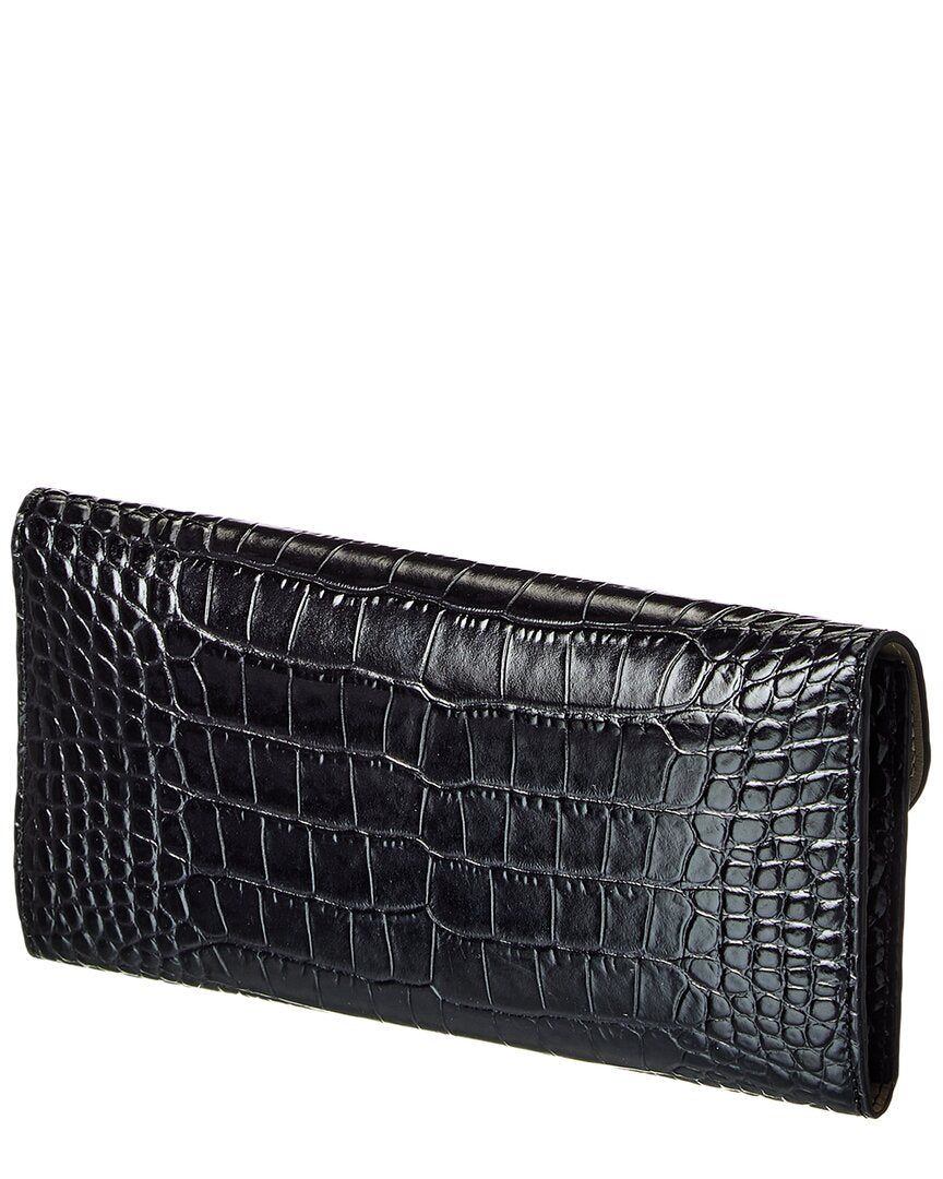 Toteme T-Lock Croc-Embossed Leather Continental Wallet