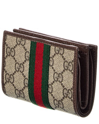 Gucci Gucci Ophidia Small Gg Supreme Canvas & Leather Card Case