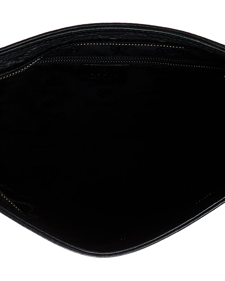 Gucci Black Guccissima Flat Messenger Bag