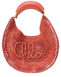 Chloé Chloé Summer Banana Raffia & Leather Hobo Bag