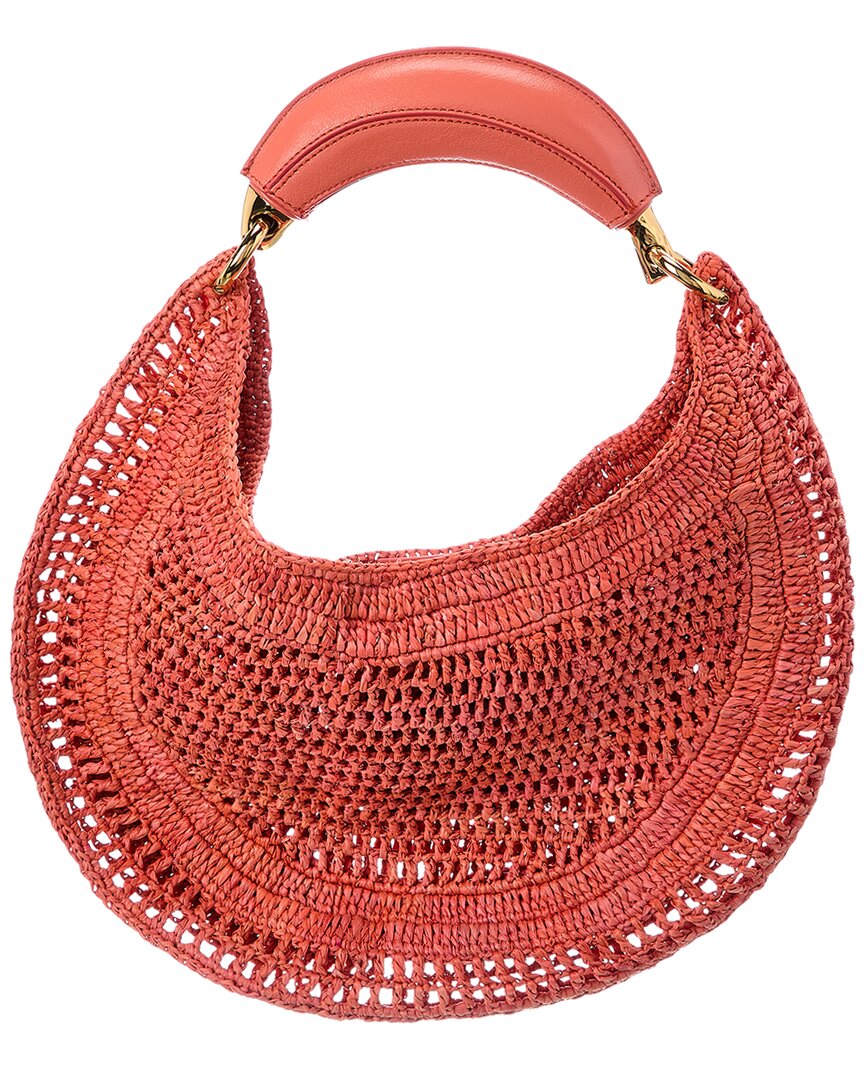 Chloé Chloé Summer Banana Raffia & Leather Hobo Bag