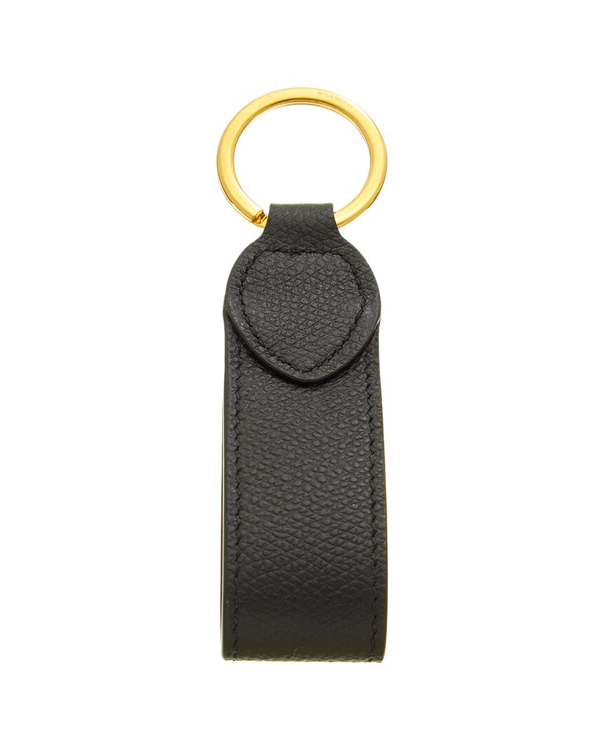 Valentino Vlogo Plaque Leather Keychain
