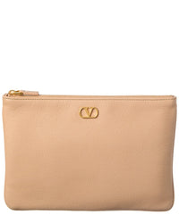Valentino Vlogo Signature Leather Pouch