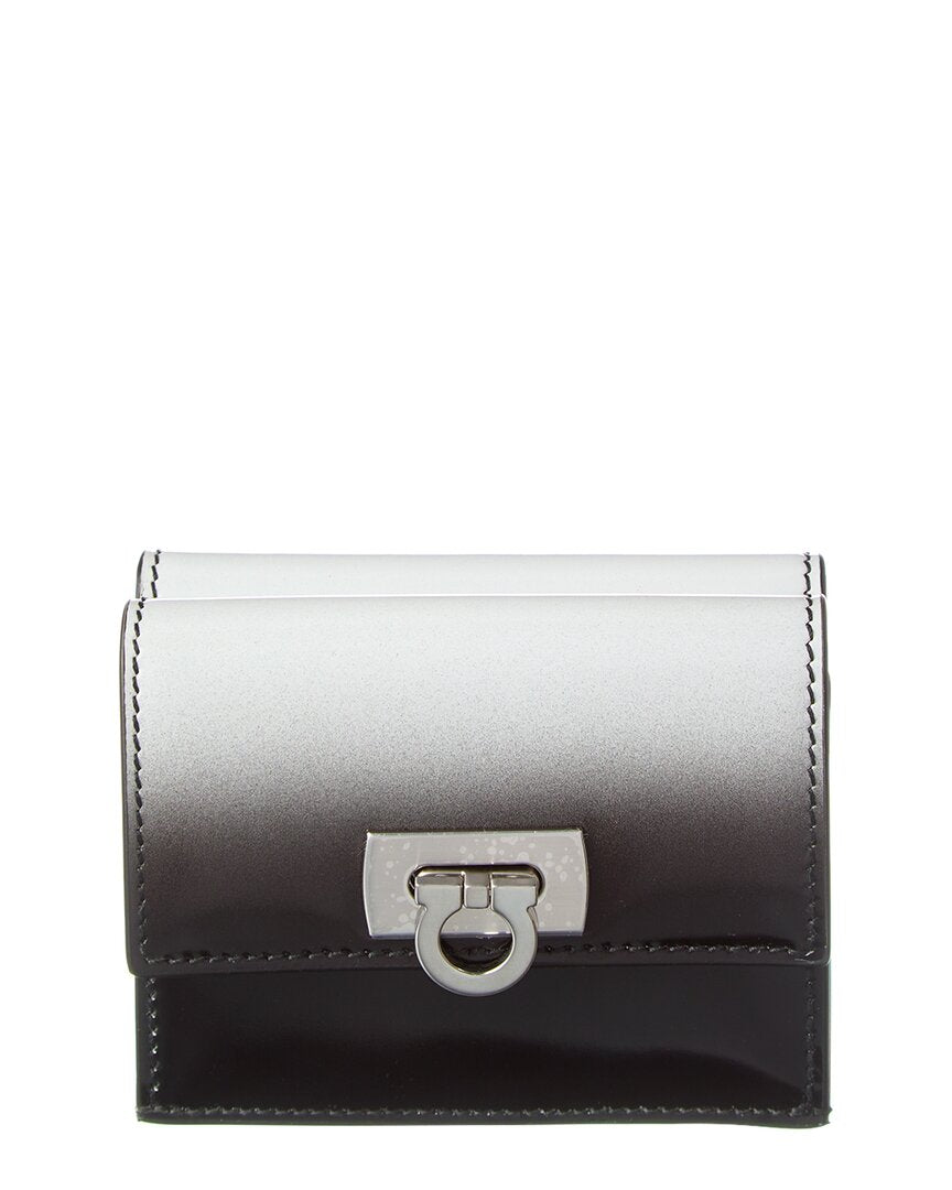 Ferragamo Gancini Clasp Leather Card Case Wallet