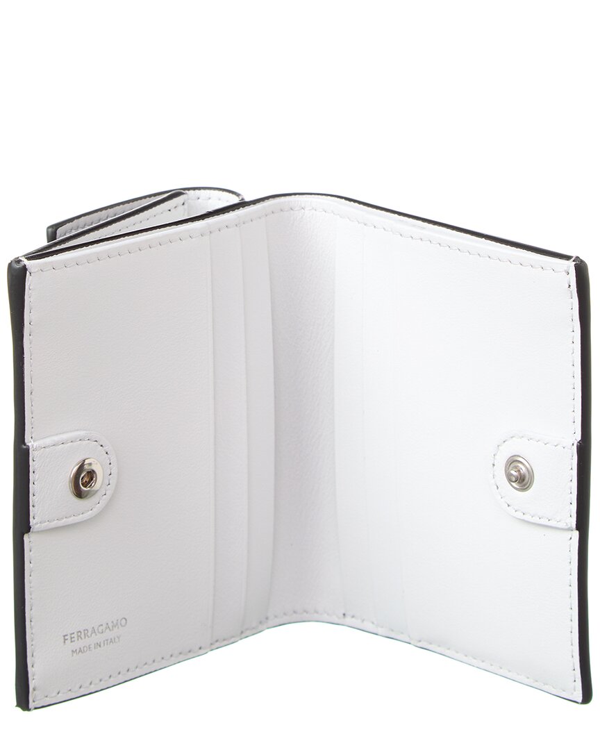 Ferragamo Gancini Clasp Leather Card Case Wallet