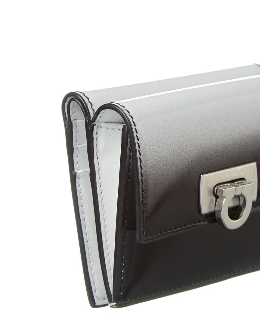 Ferragamo Gancini Clasp Leather Card Case Wallet