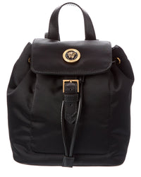 Versace Nylon & Leather Backpack ONE SIZE Black