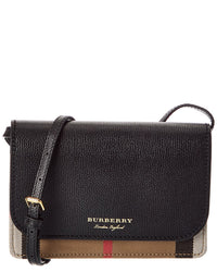 Burberry Burberry Check Canvas & Leather Crossbody