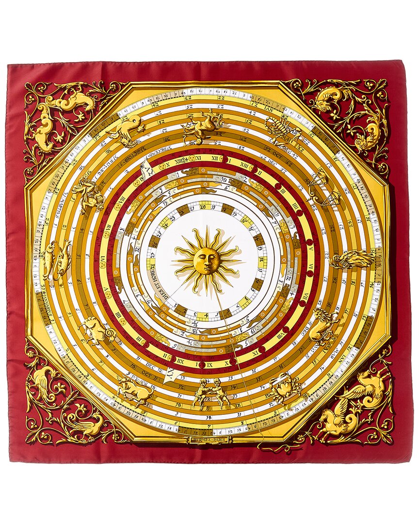 Hermès Pre-Owned Hermès Dies Et Hore By Francoise Faconnet Mm Printed Silk Scarf (Authentic