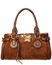Chloé Chloé Paddington Suede & Leather Shoulder Bag