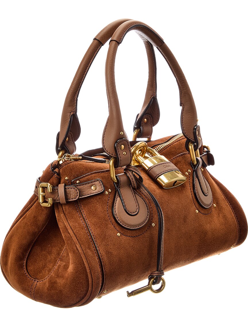 Chloé Chloé Paddington Suede & Leather Shoulder Bag