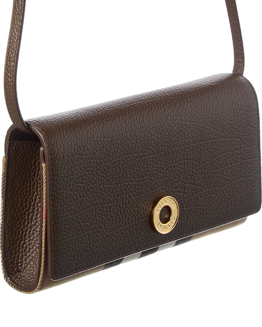 Burberry Burberry Check Canvas & Leather Crossbody