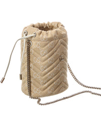 Gucci Gg Marmont Small Gg Canvas Bucket Bag