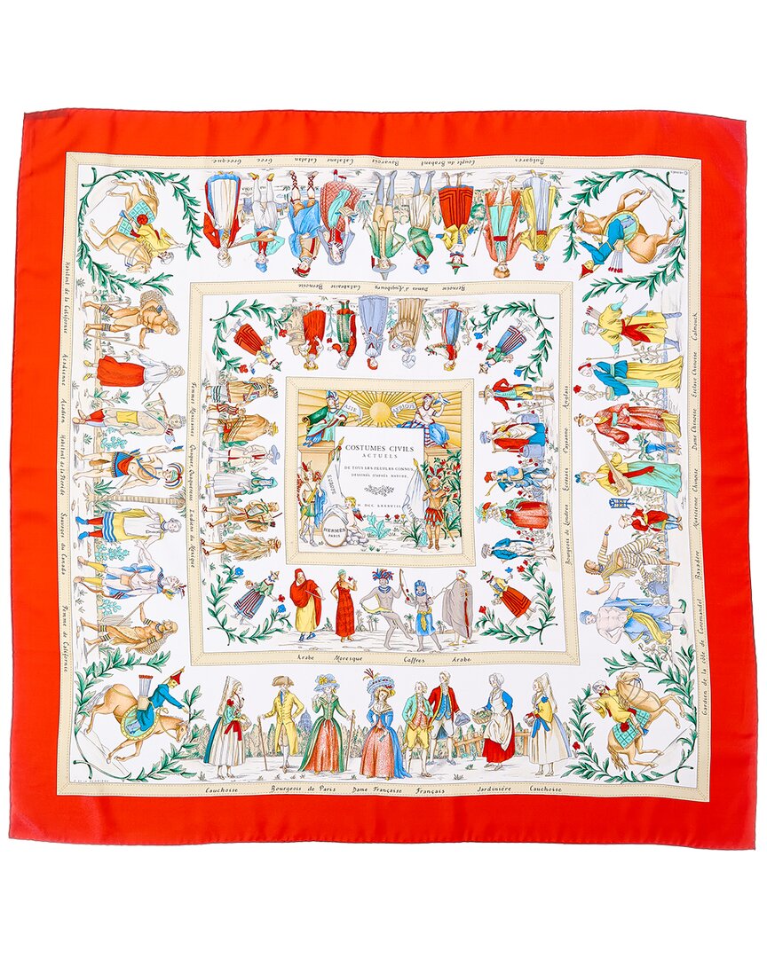 Hermès Costumes Civils Actuels Françoise De La Perrière Silk Scarf (Authentic